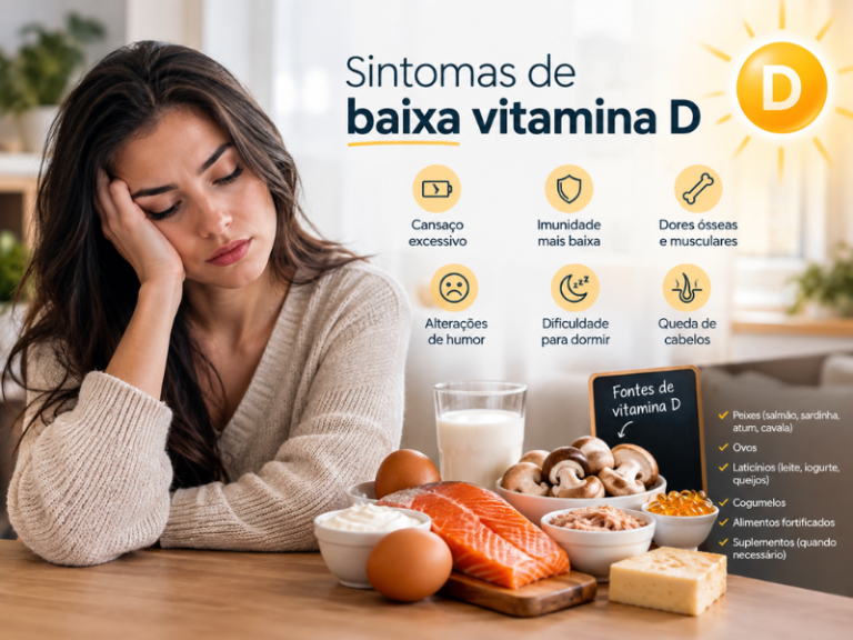 Sintomas de baixa vitamina D: sinais e quando suspeitar